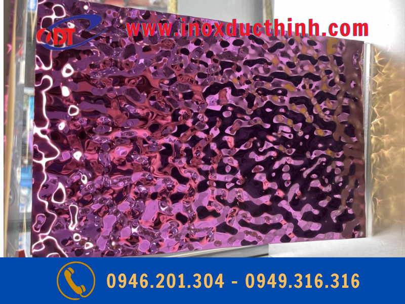 TẤM INOX 3D SÓNG NƯỚC NHỎ WATER RIPPLE MÀU TÍM