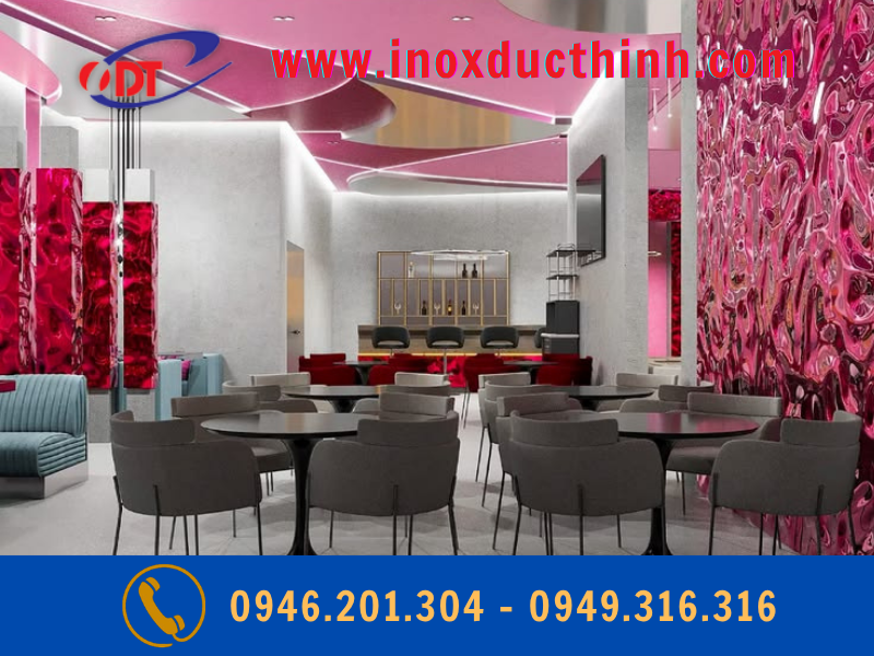 TẤM INOX 3D SÓNG NƯỚC NHỎ WATER RIPPLE MÀU TÍM