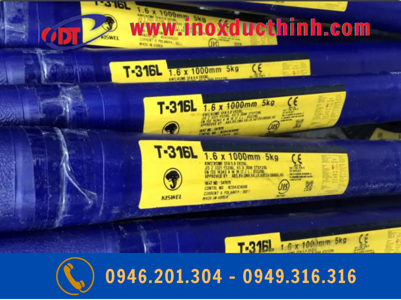 QUE HÀN TIG INOX KISWEL T-316L Φ1.6MM