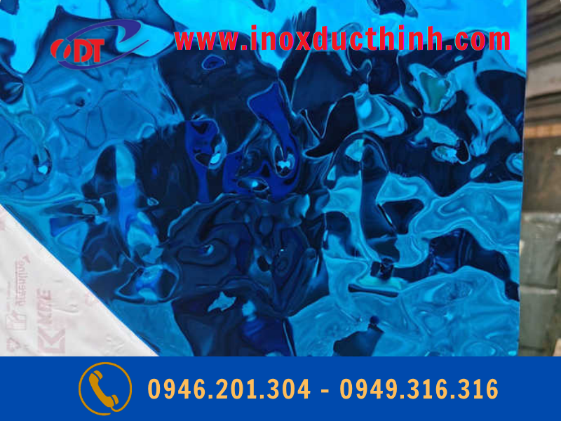 TẤM INOX SÓNG NƯỚC MÀU XANH DƯƠNG