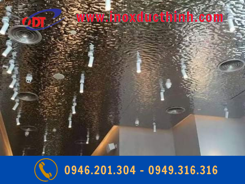 TẤM INOX SÓNG NƯỚC MÀU ĐỒNG