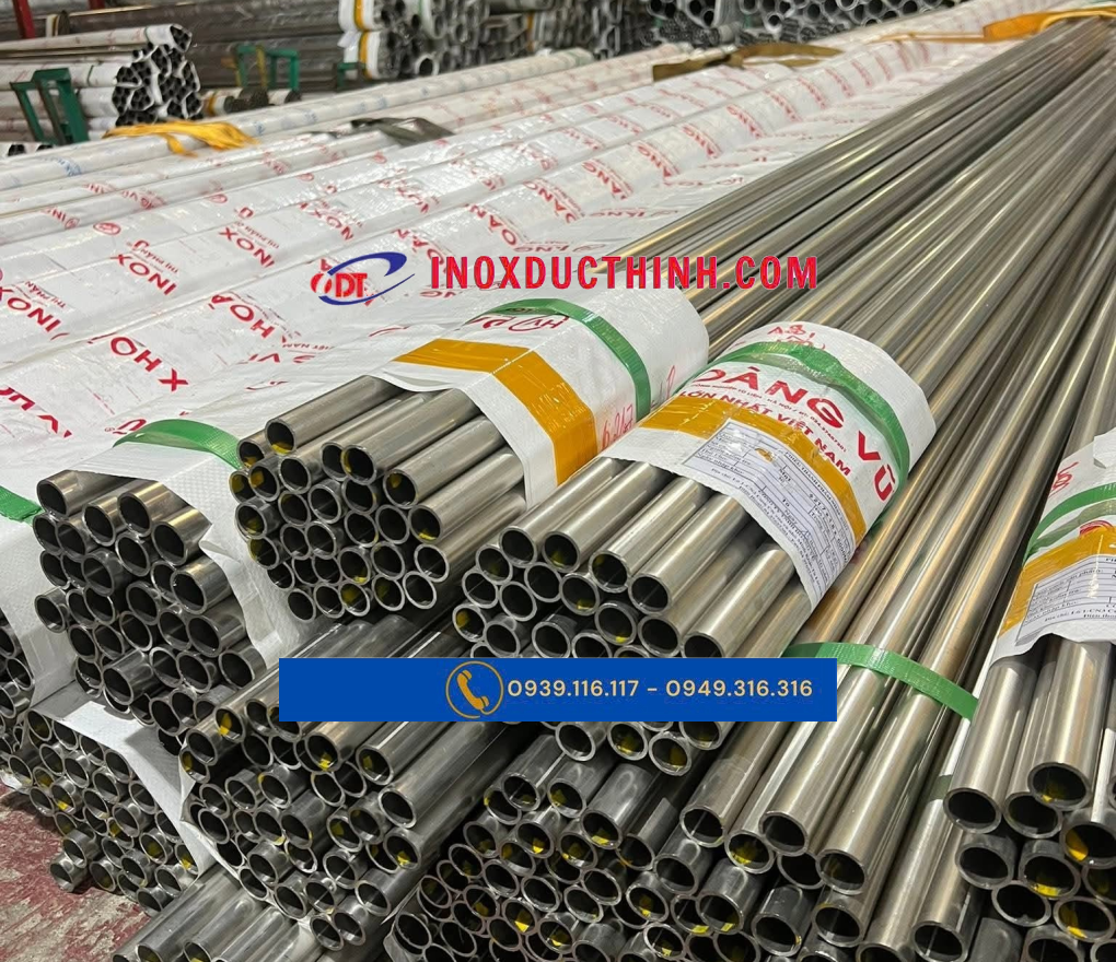 ỐNG INOX CÔNG NGHIỆP HOÀNG VŨ Ø21.7, Ø27.2, Ø34 – QUY CÁCH