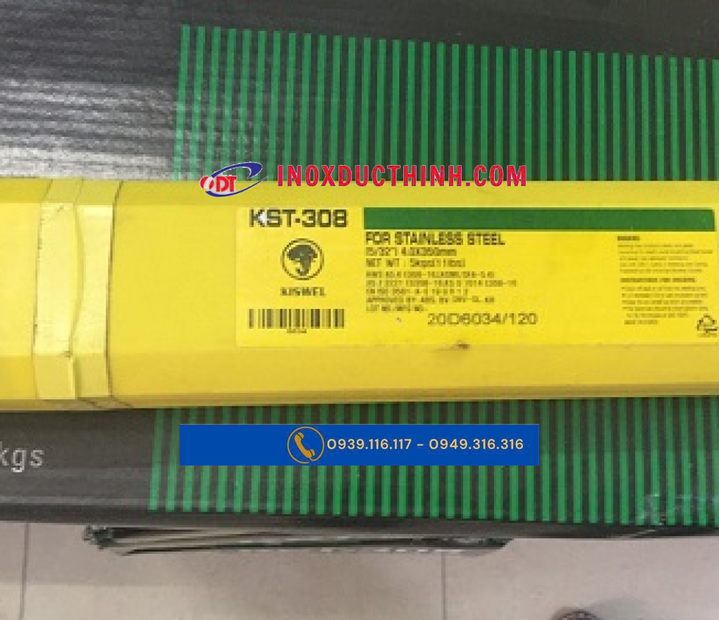 QUE HÀN INOX KISWEL KST-308 4.0MM – DÙNG CHO CHI TIẾT INOX DÀY