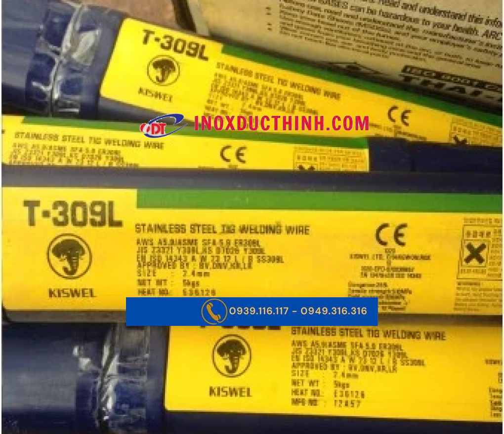 QUE TIG HÀN INOX KISWEL KST-309 Φ2.6MM – CHO MỐI HÀN INOX