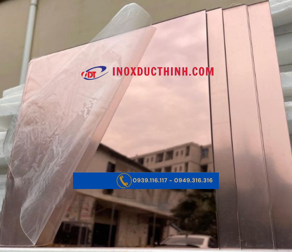 TẤM INOX VÀNG HỒNG GƯƠNG – SẮC MÀU TINH TẾ CHO NỘI THẤT CAO CẤP