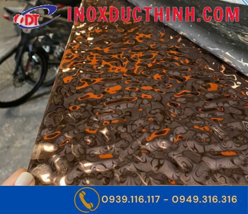 TẤM INOX SÓNG NƯỚC MÀU ĐỒNG