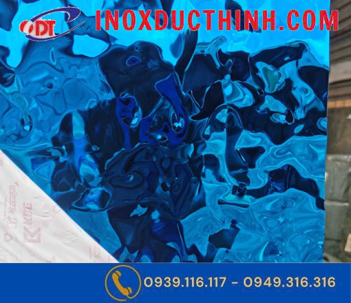 TẤM INOX SÓNG NƯỚC MÀU XANH DƯƠNG